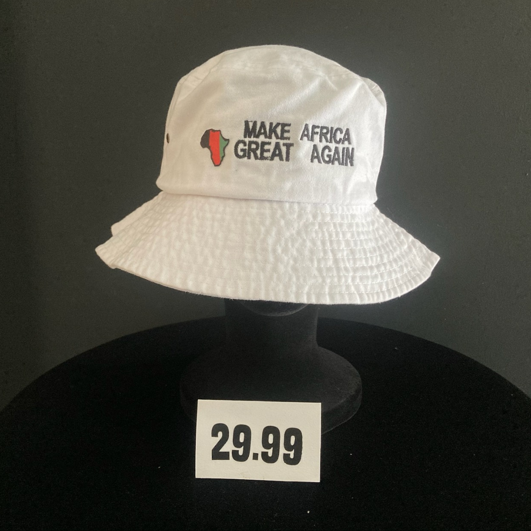 White Embroidered Bucket Hat