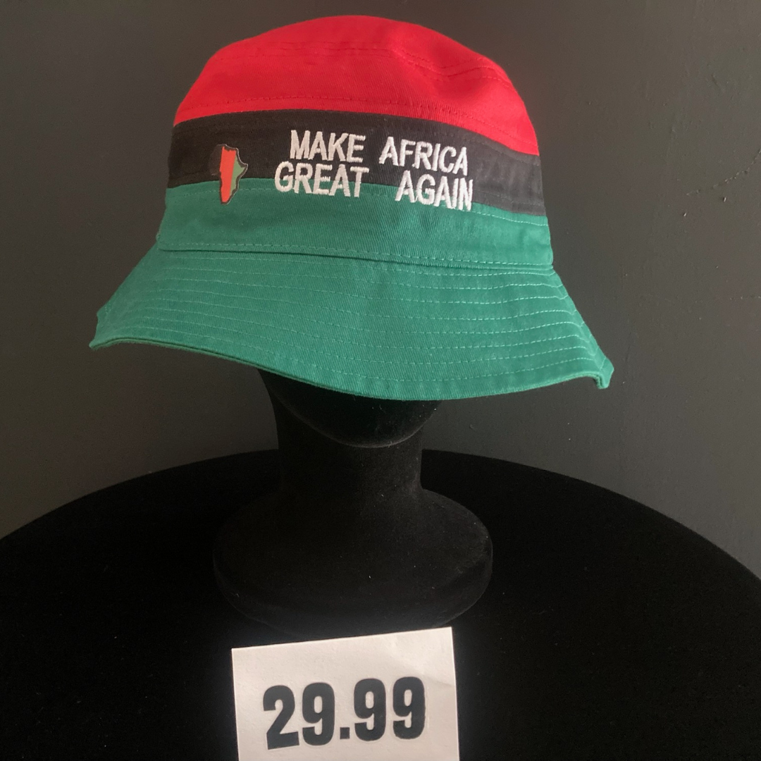 Red Black & Green Embroidered Bucket Hat